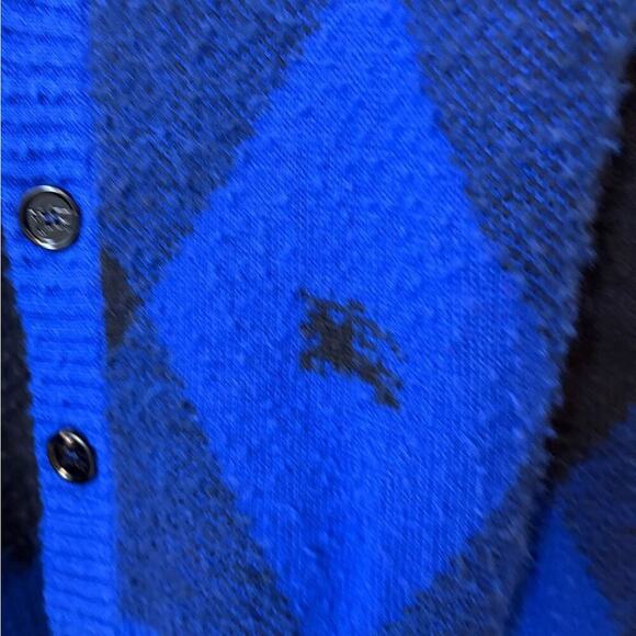 Burberry argyle-check wool cardigan L - Picture 4 of 7